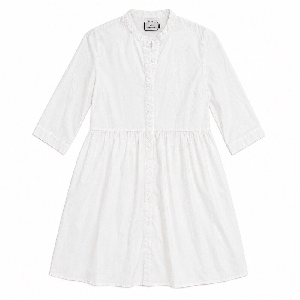 Tuckernuck White Cotton Button Front Pocket Shirt Dress Size Large - Picture 2 of 8